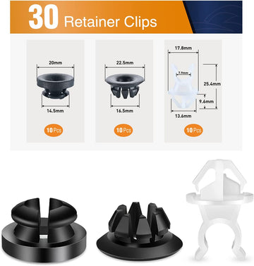 30 Pcs Hood Support Prop Rod Holder Clips 91503-SS0-003 For Honda Accord Odyssey Prelude Acura RDX TSX